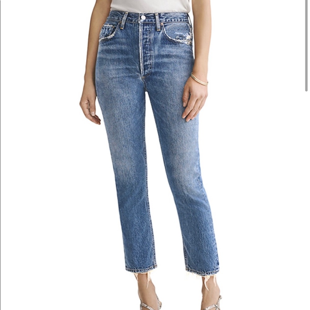 AGOLDE RILEY CROPPED STRAIGHT JEANS IN FREQUENCY